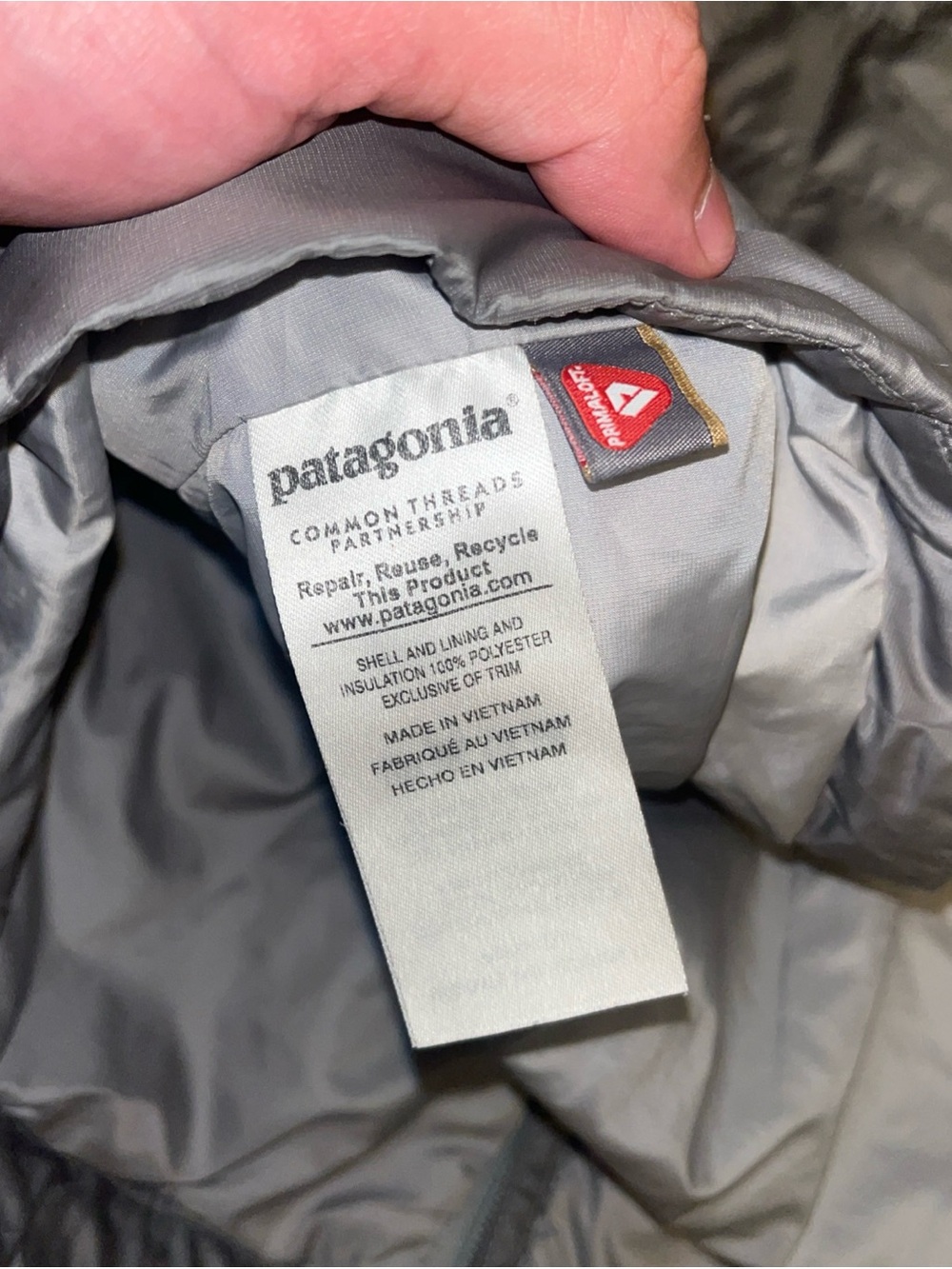 Patagonia Nano Puff Jacket Womens Medium Gray PrimaLoft Insulated Coat Full Zip - Picture 10 of 10